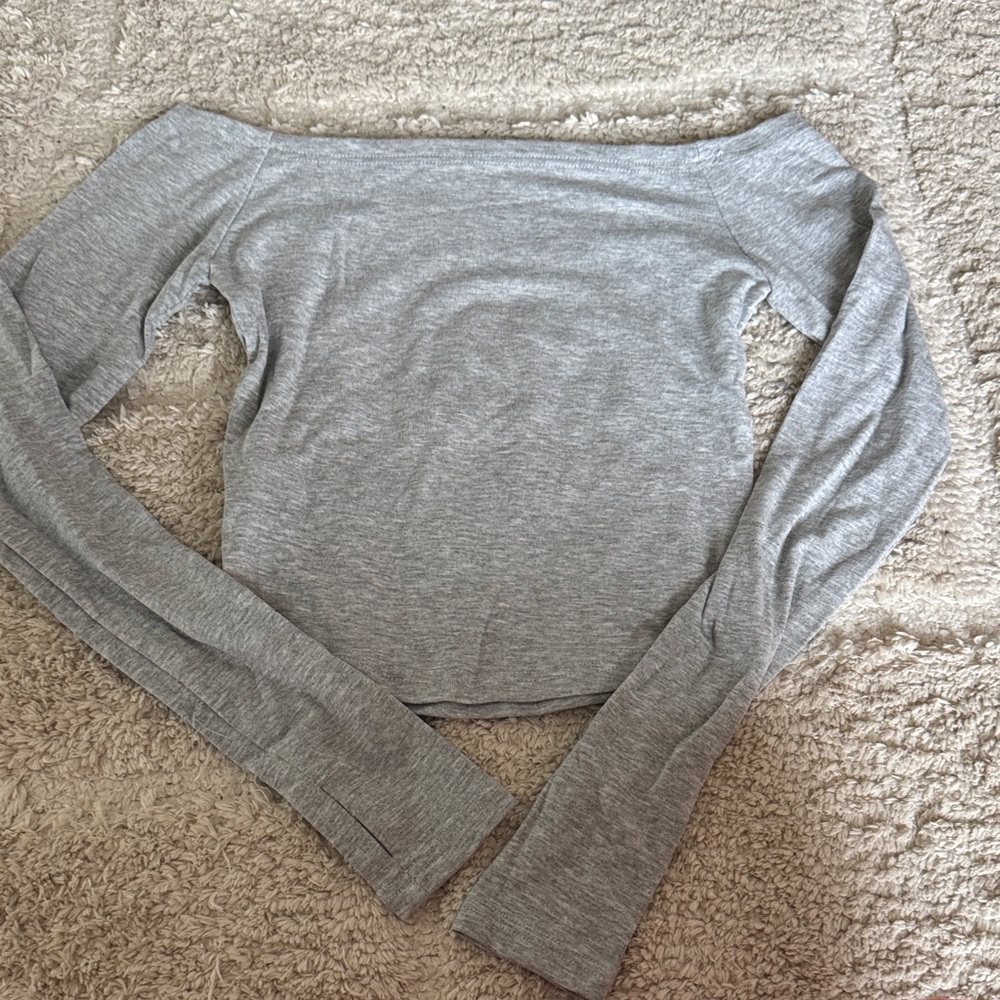Gray Women's Off-Shoulder Blouse